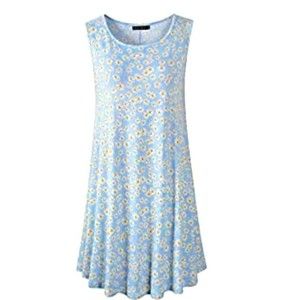 🛍️5/$20🛍️ Sleeveless Swing Tunic Floral Flare Tank Top Medium NWOT